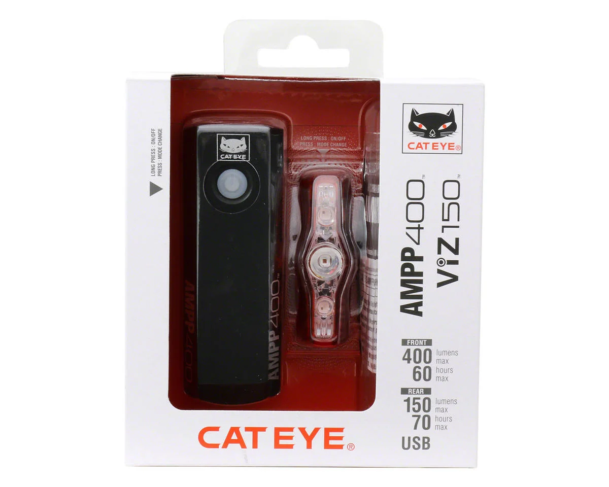 CatEye AMPP400S VIZ100 Headlight & Tail Light Set